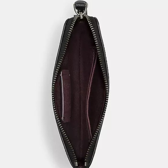 Coach x Disney Corner Zip Wristlet with Holiday Print in Black Multi/Gunmetal - Picture 2 of 2